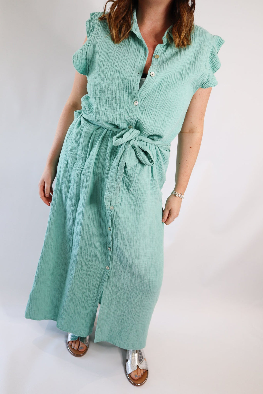 CHEESECLOTH SLEEVELESS DRESS