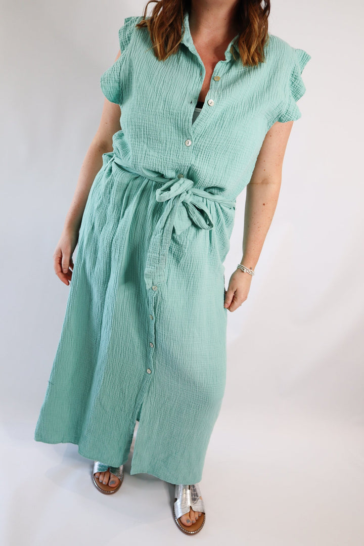 CHEESECLOTH SLEEVELESS DRESS