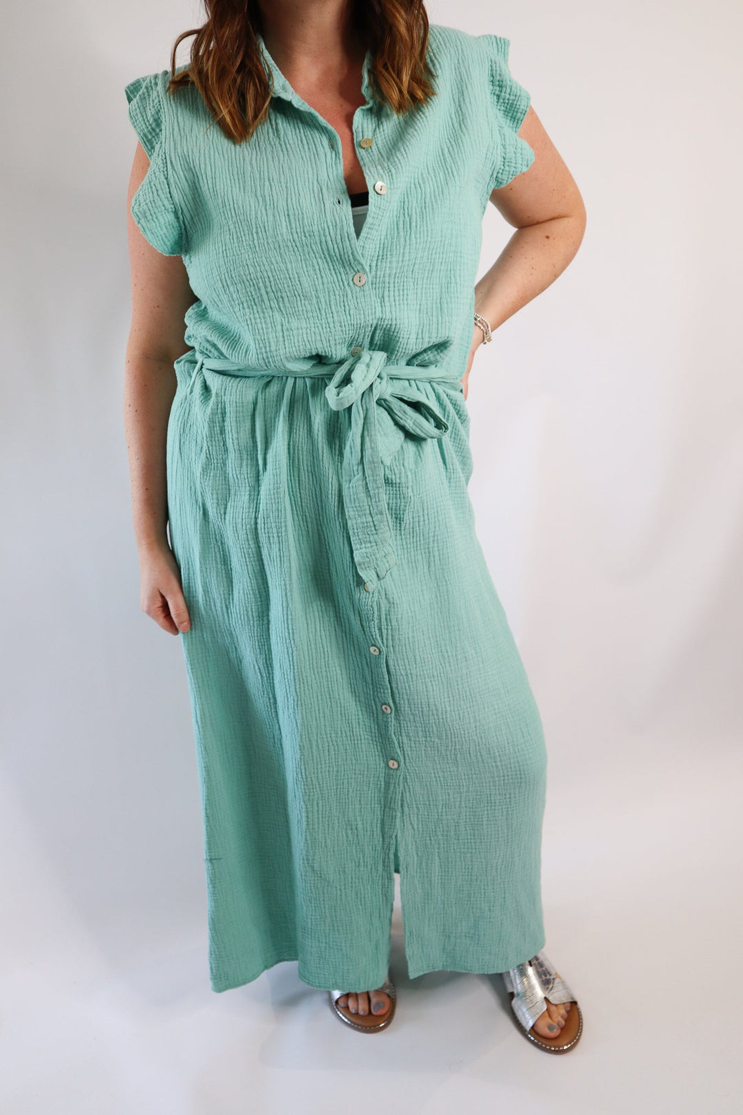 CHEESECLOTH SLEEVELESS DRESS