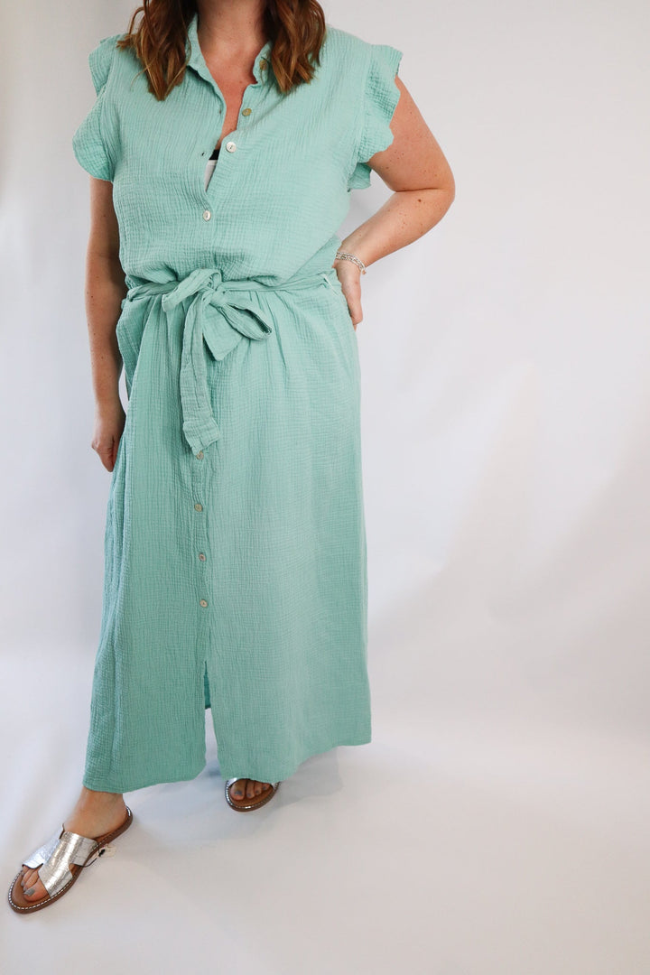 CHEESECLOTH SLEEVELESS DRESS