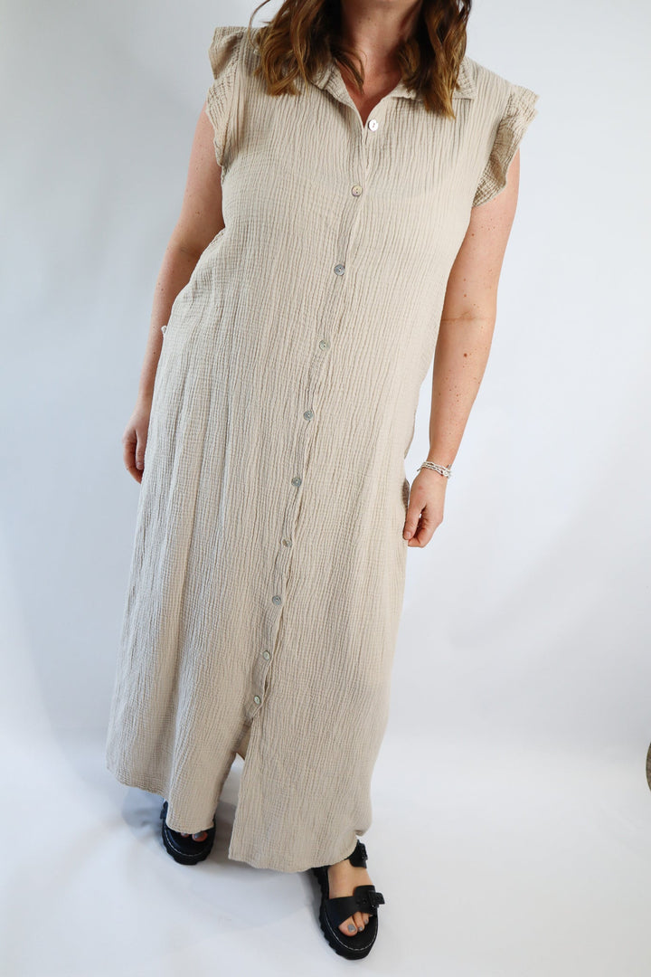 CHEESECLOTH SLEEVELESS DRESS