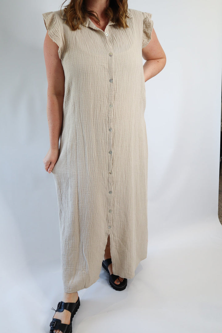 CHEESECLOTH SLEEVELESS DRESS