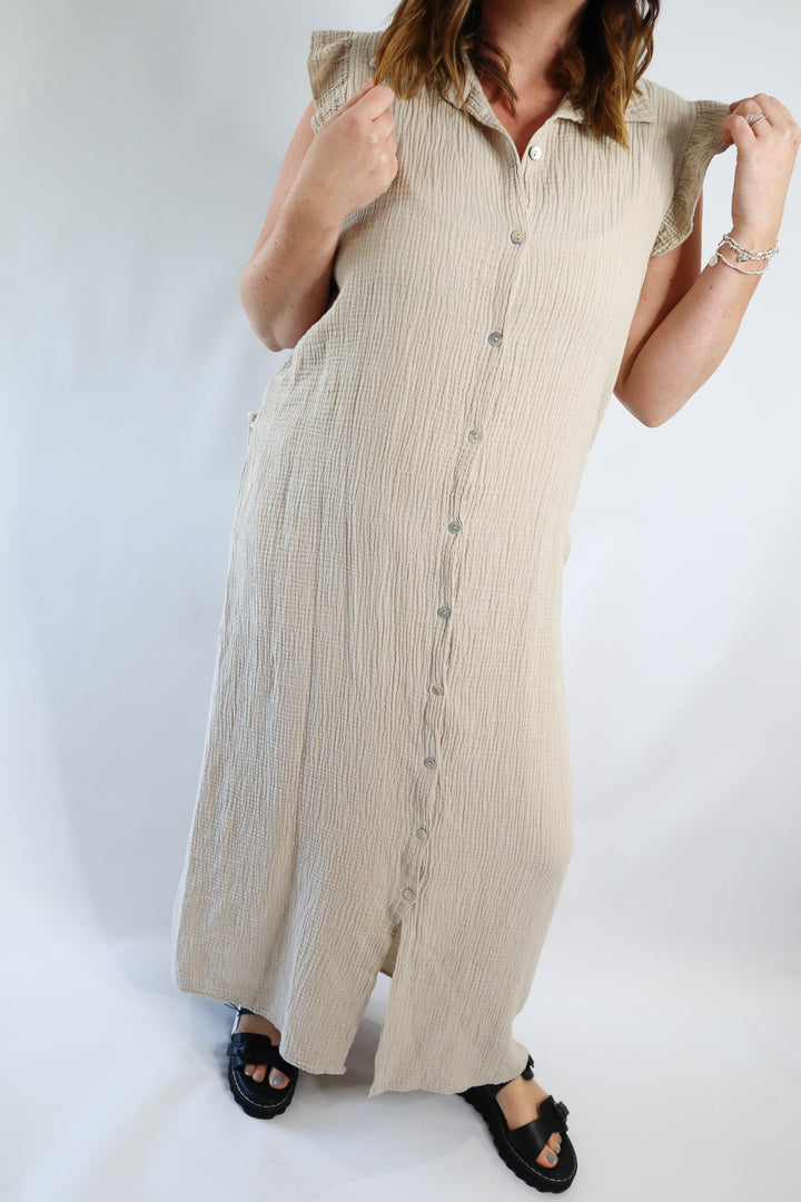 CHEESECLOTH SLEEVELESS DRESS