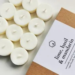 Lime, Basil & Mandarin Soy Wax Tealight Refills – 12 Pack