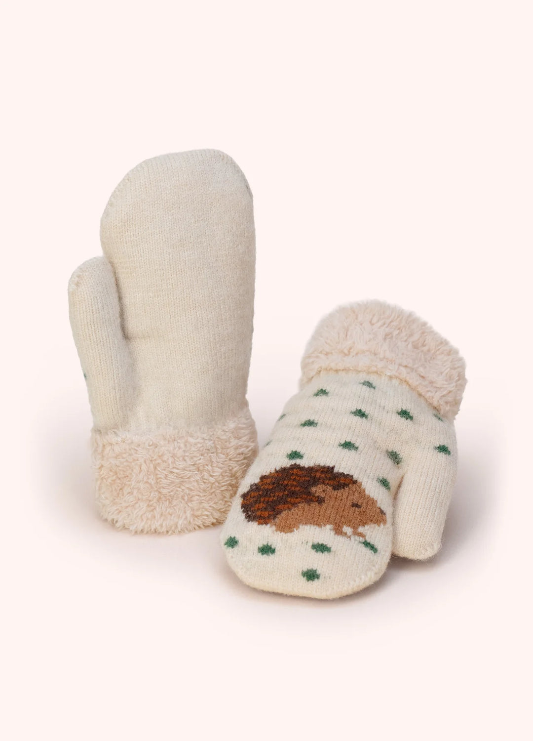 Powder ! Kids Hedgehog Mittens in Cream