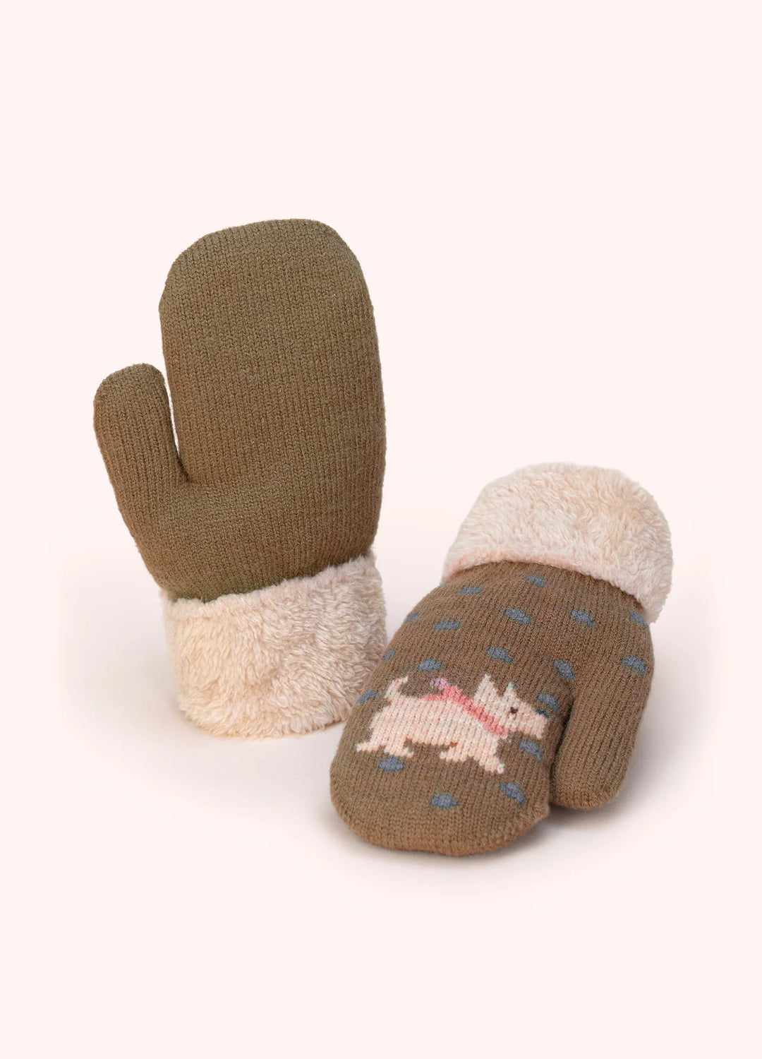 Powder ! Kids Westie Mittens in Moss