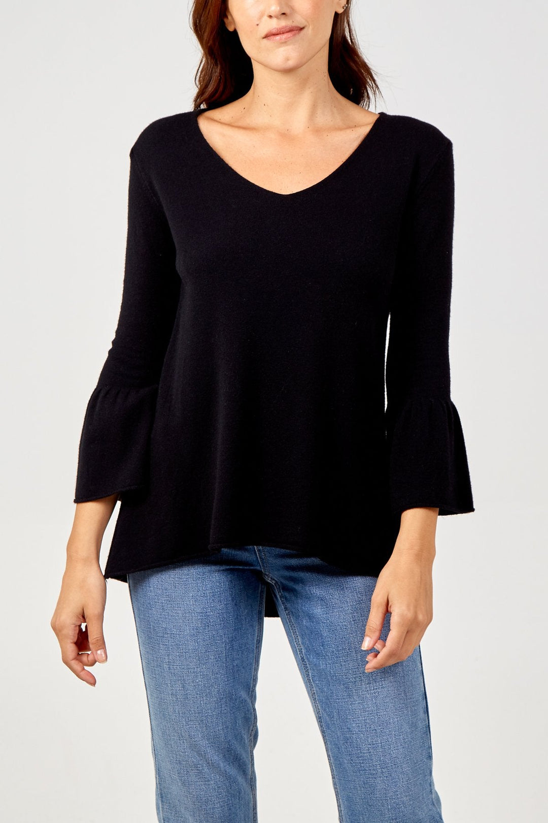 BELL SLEEVE V JUMPER