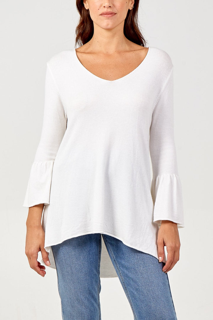 BELL SLEEVE V JUMPER