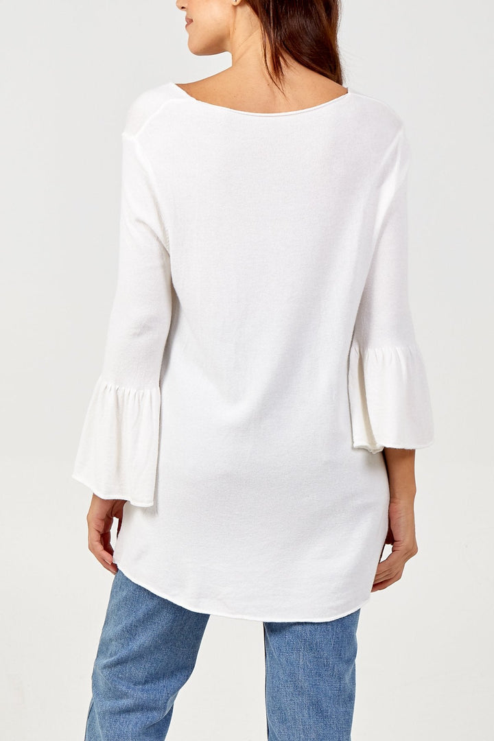BELL SLEEVE V JUMPER