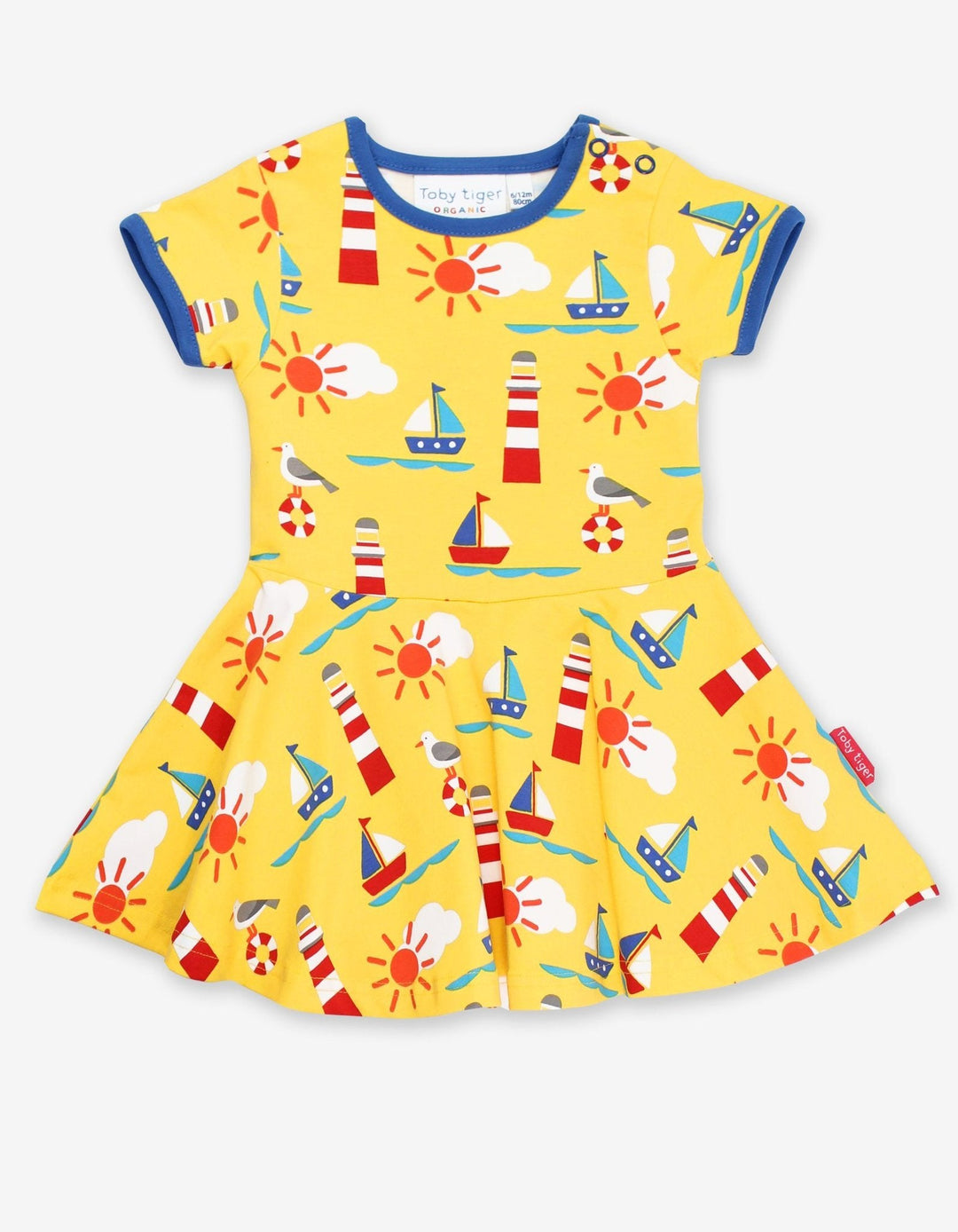 ORGANIC SEASIDE PRINT SKATER DRESS