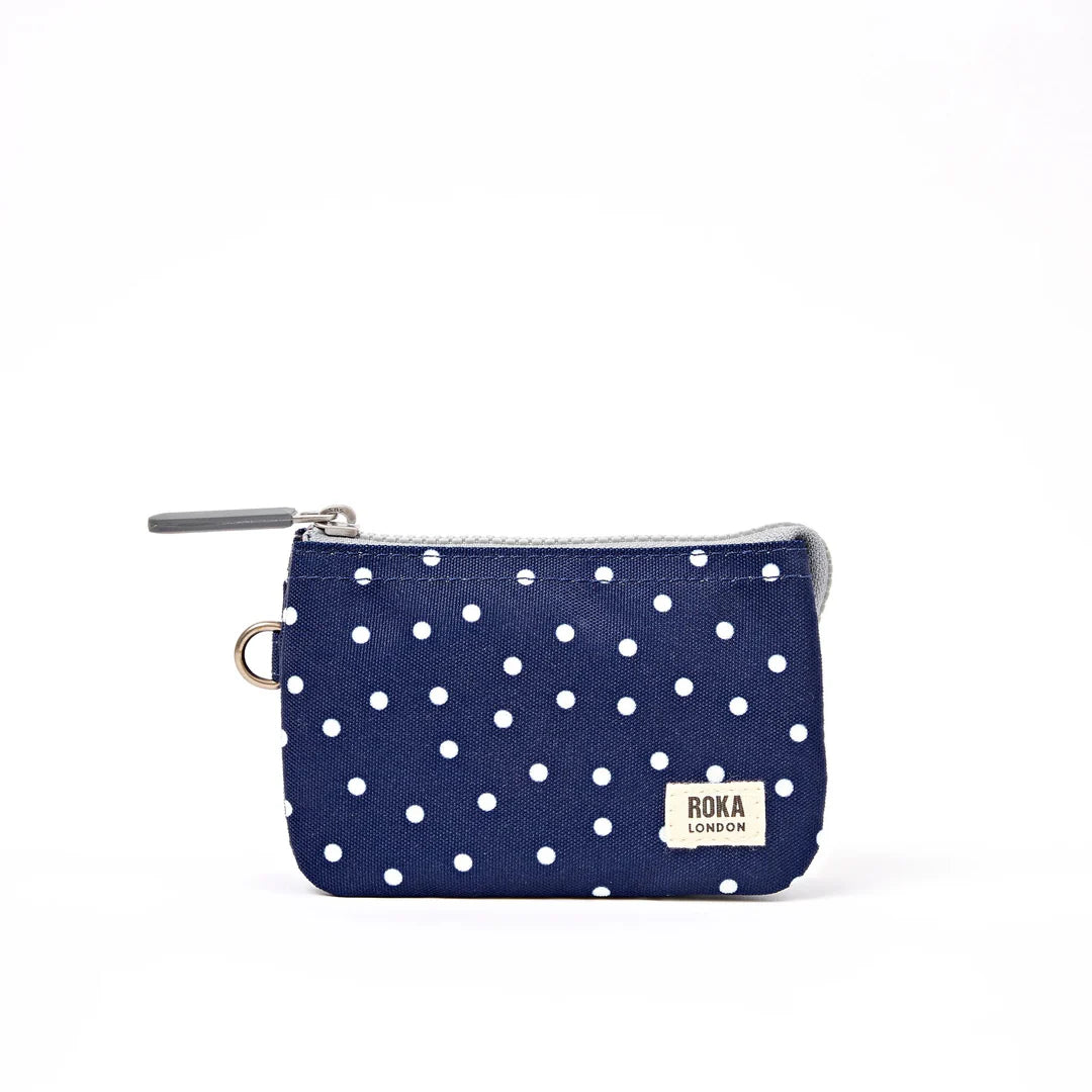CARNABY RECYCLED CANVAS WALLET NAVY POLKA DOT
