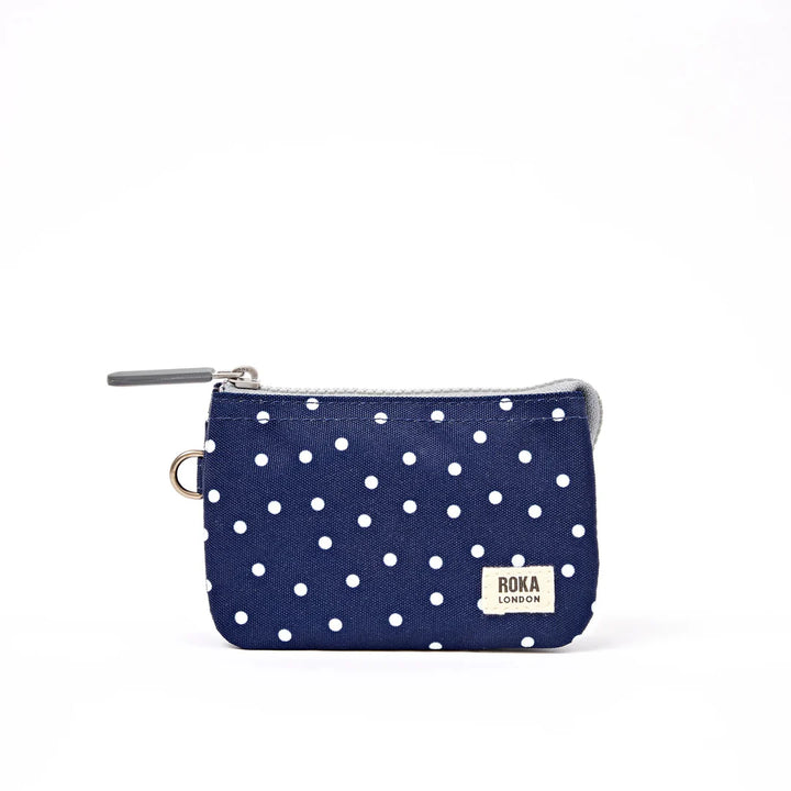 CARNABY RECYCLED CANVAS WALLET NAVY POLKA DOT
