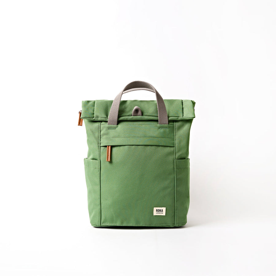 Finchley Small Backpack in Artichoke Canvas - Small - ROKA London