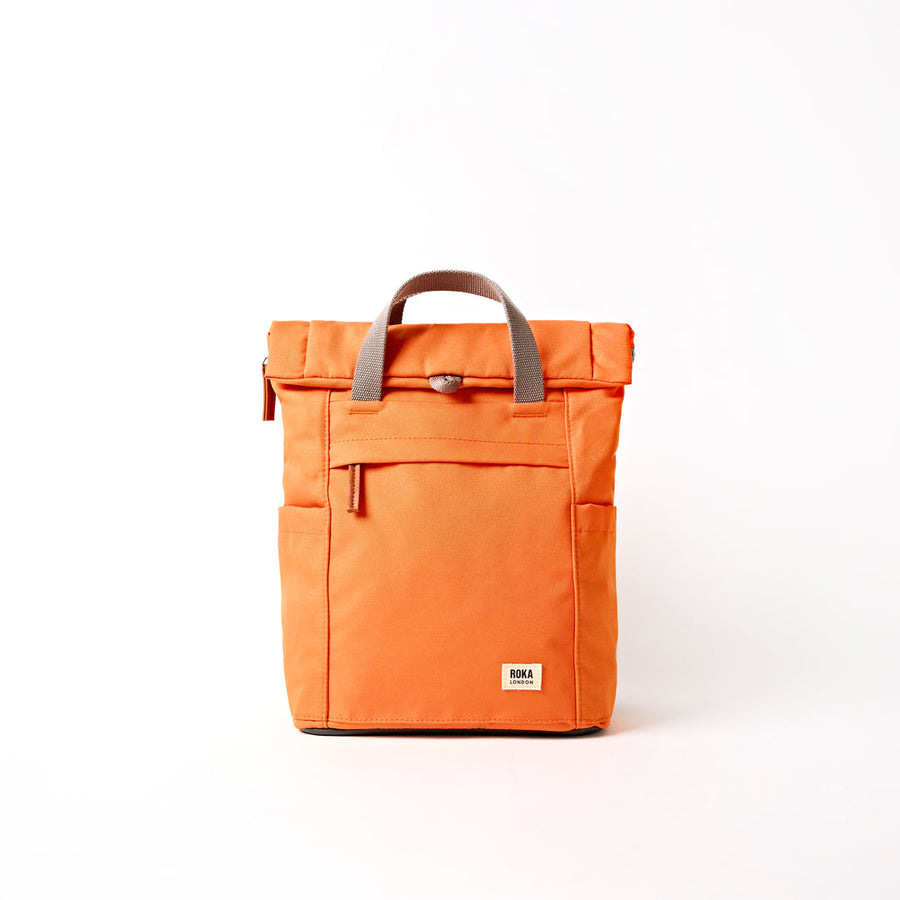 Finchley Small Backpack in Jaffa Orange Canvas - Small - ROKA London