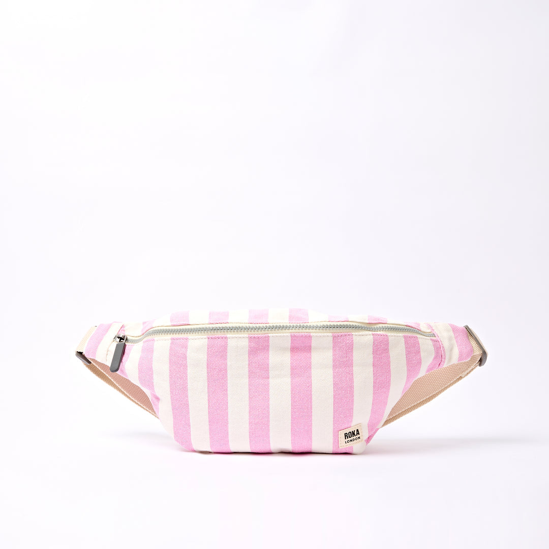 Mill Hill Crossbody Bag in Sherbet Stripe Cotton Canvas - Small - ROKA London