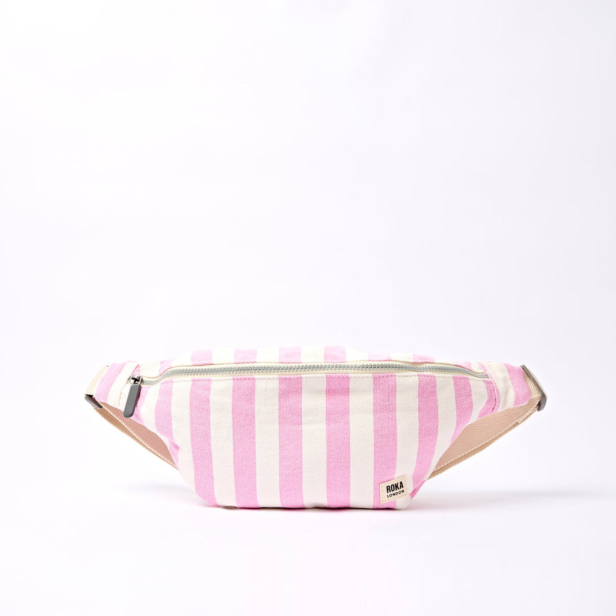 Mill Hill Crossbody Bag in Sherbet Stripe Cotton Canvas - Small - ROKA London