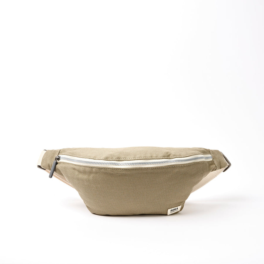 Mill Hill Crossbody Bag in Taupe Cotton Canvas - Small - ROKA London
