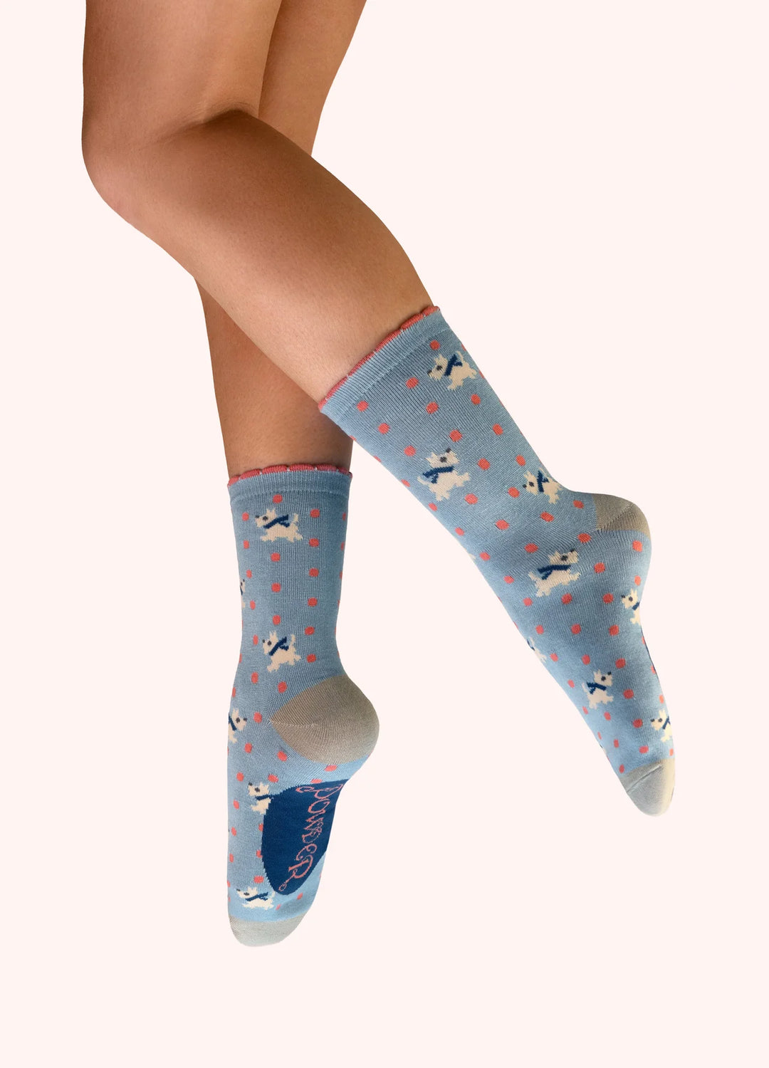 Woolly Westies Ankle Socks - Ice
