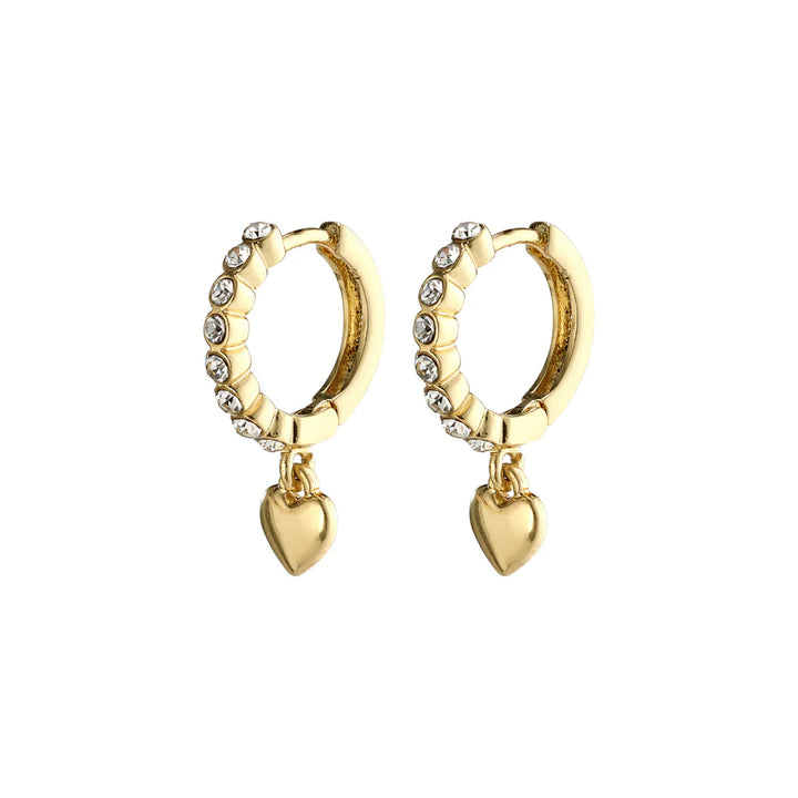 SOPHIA HEART PENDANT CRYSTAL HUGGIE HOOPS GOLD