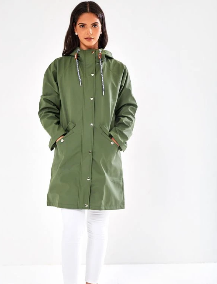 KHAKI LONGLINE RAINCOAT