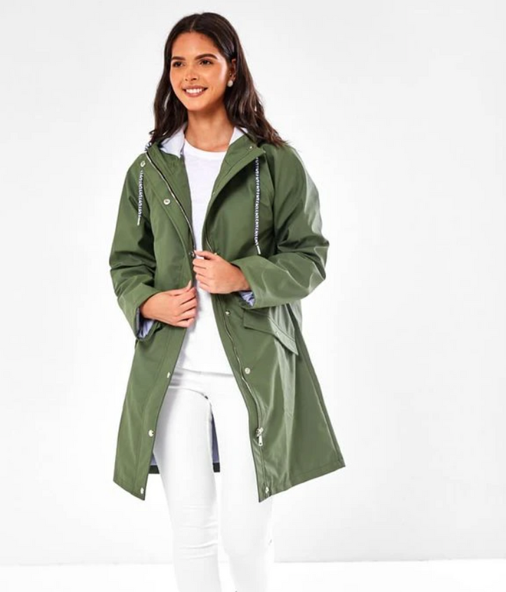 KHAKI LONGLINE RAINCOAT
