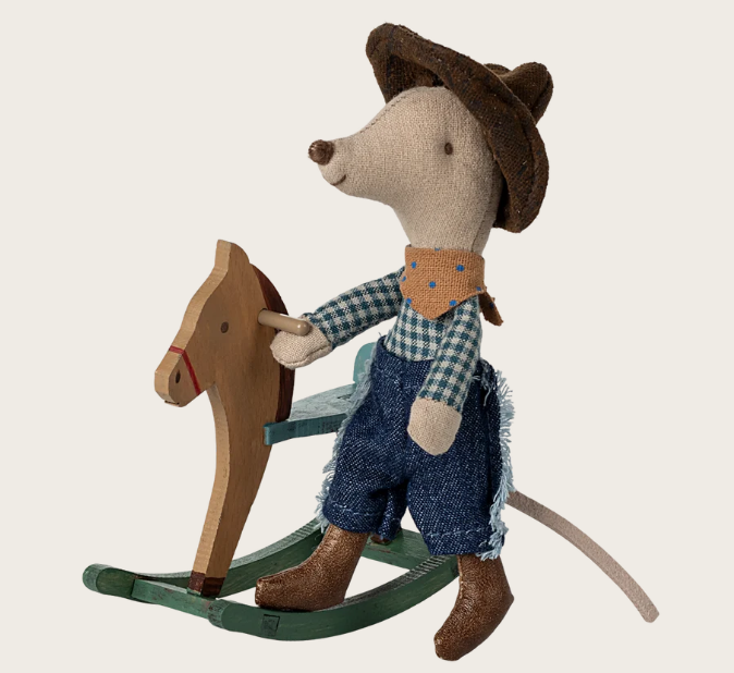 Cowboy Mouse on Rocking Horse, Little Brother