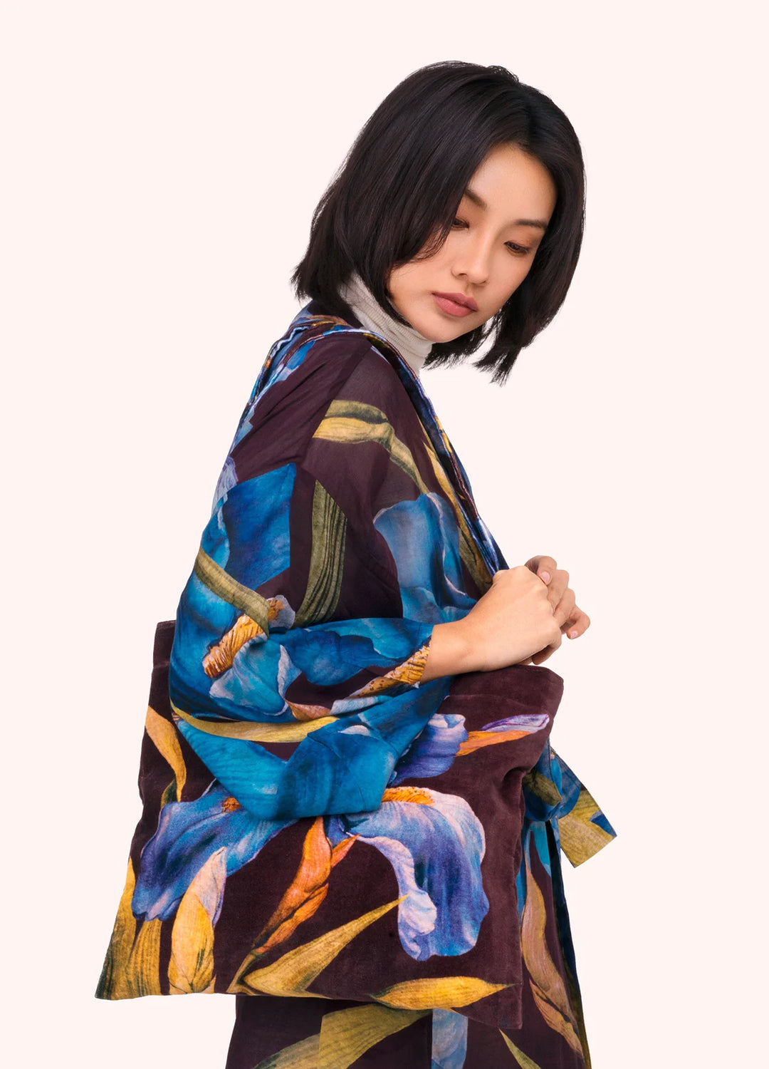 Iris Velvet Tote Bag