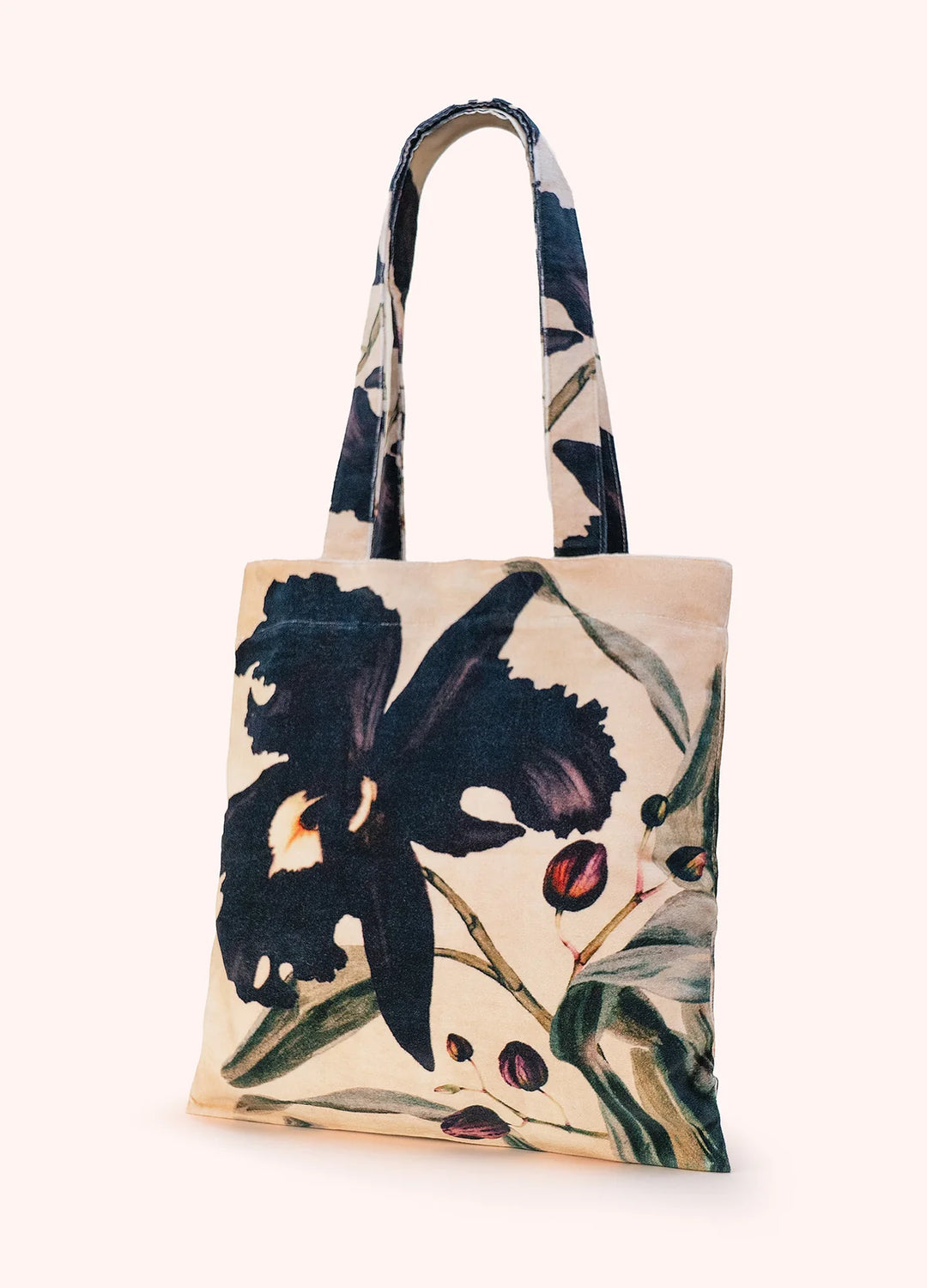 Midnight Orchid Velvet Tote Bag