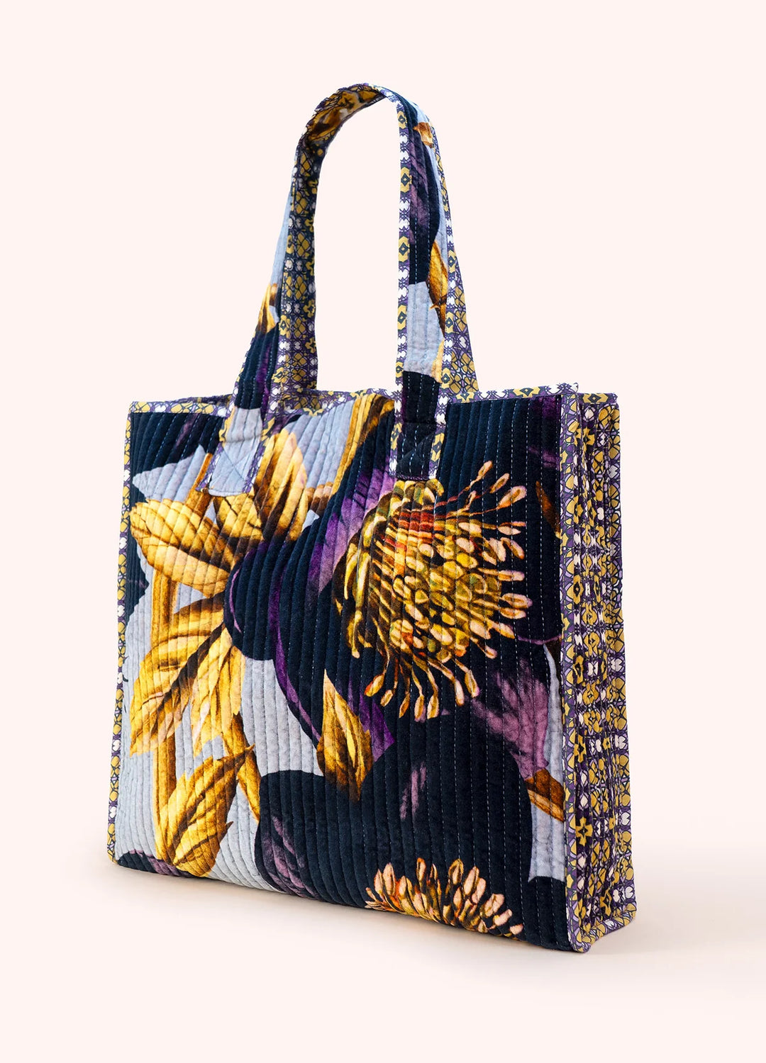 Hellebore Quilted Velvet Tote