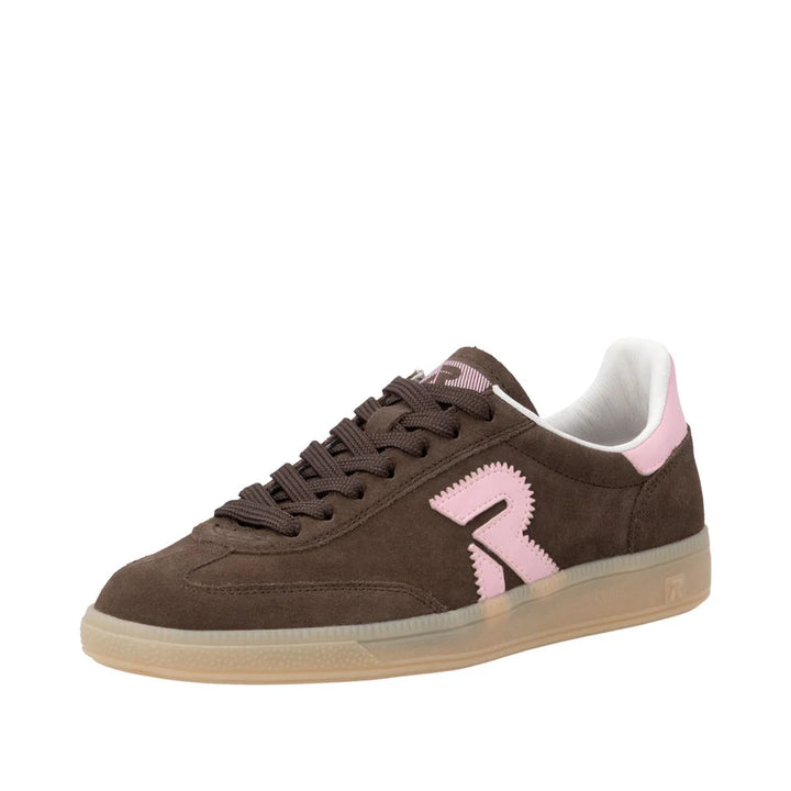 Rieker Women's Brown Leather Lace-Up Trainers W2200-25