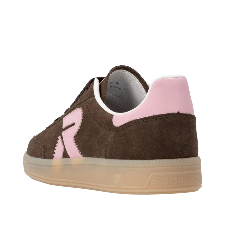 Rieker Women's Brown Leather Lace-Up Trainers W2200-25