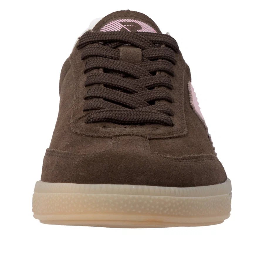 Rieker Women's Brown Leather Lace-Up Trainers W2200-25