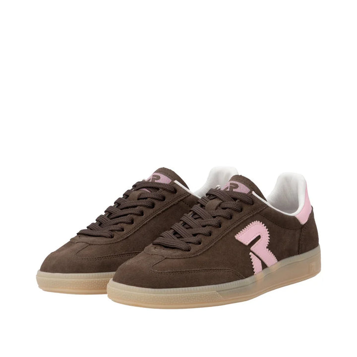 Rieker Women's Brown Leather Lace-Up Trainers W2200-25