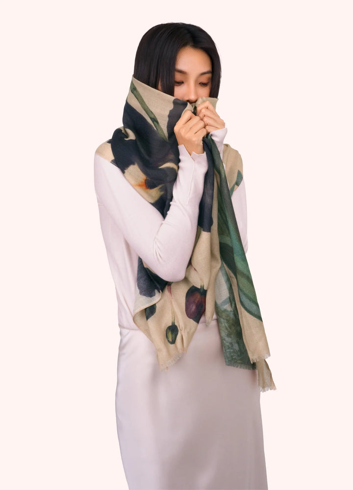 Midnight Orchid Wool Mix Scarf