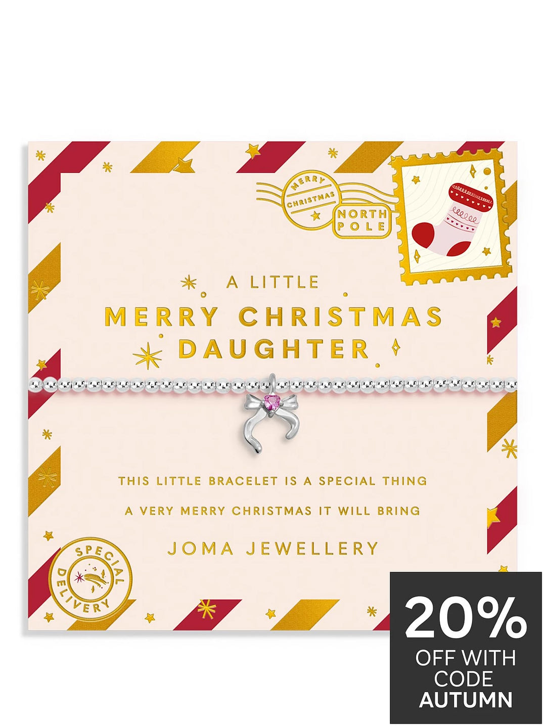 Joma Jewellery Kids' Christmas A Little Merry Christmas Daughter