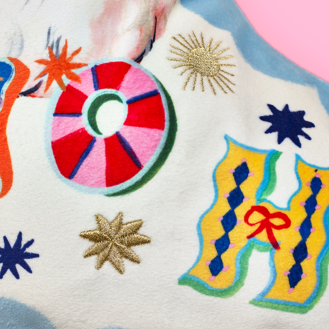 Jolly Santa Velvet Stocking