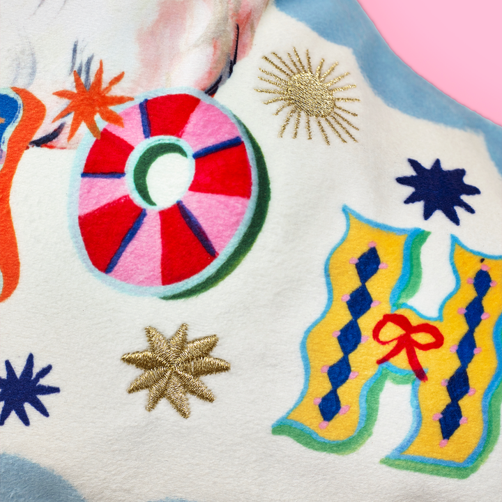 Jolly Santa Velvet Stocking