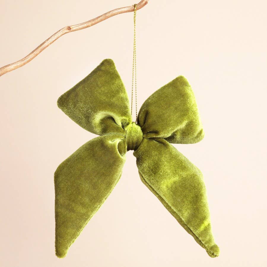 Velvet Bow Hanging Decoration: Orange