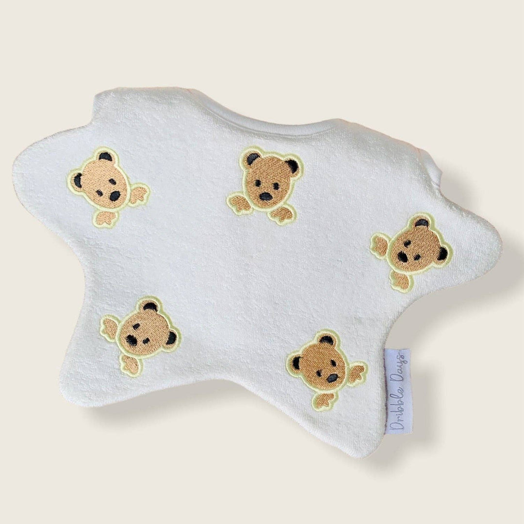 Cream Teddy Bear Baby Bib