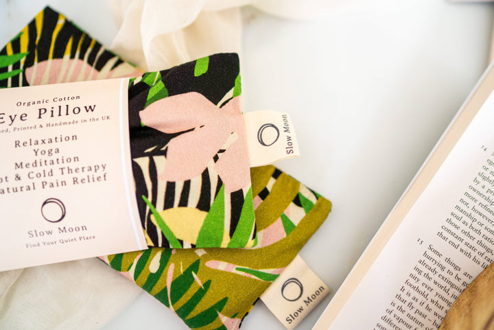 Organic Cotton Eye Pillow for Relaxation and Yoga - Tropics