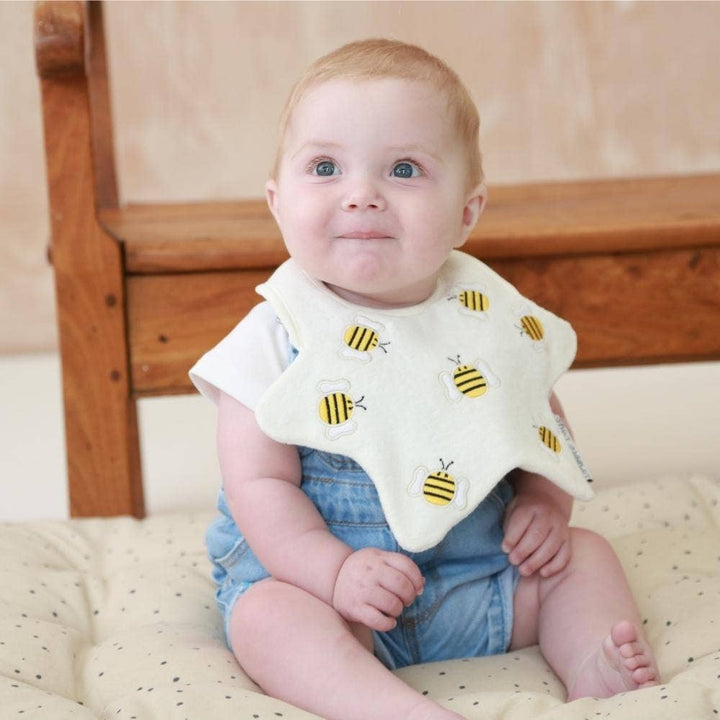 Cream Bumblebee Baby Bib