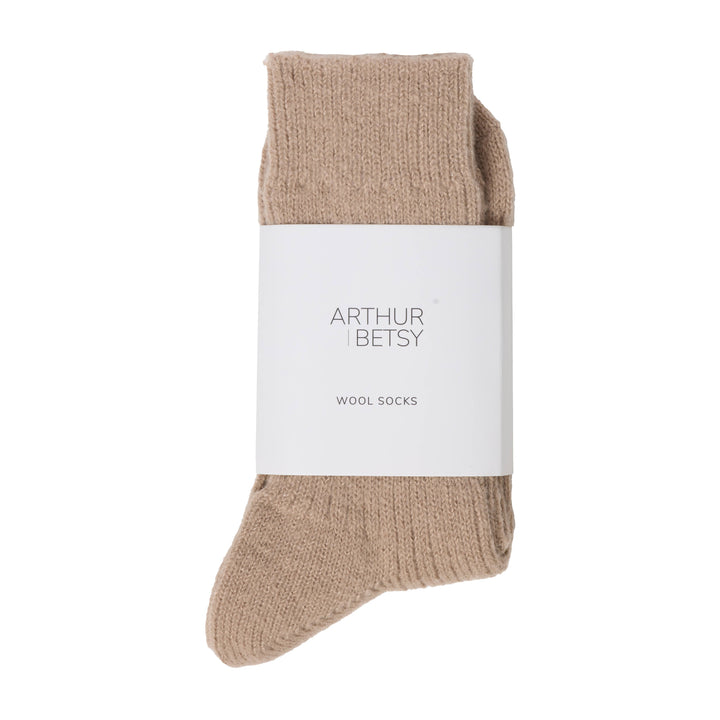 Wool socks - Wheat taupe, Cream socks