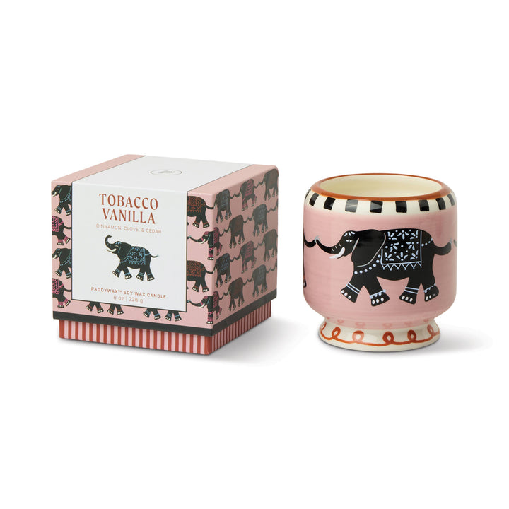 A Dopo 8oz/226g Elephant Ceramic Candle - Tobacco Vanilla