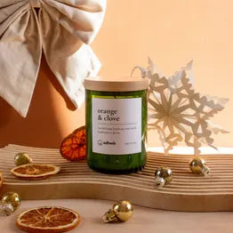 Orange & Clove Wine Bottle Candle – Green Glass