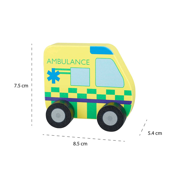 NEW! Ambulance Wooden First Push Toy