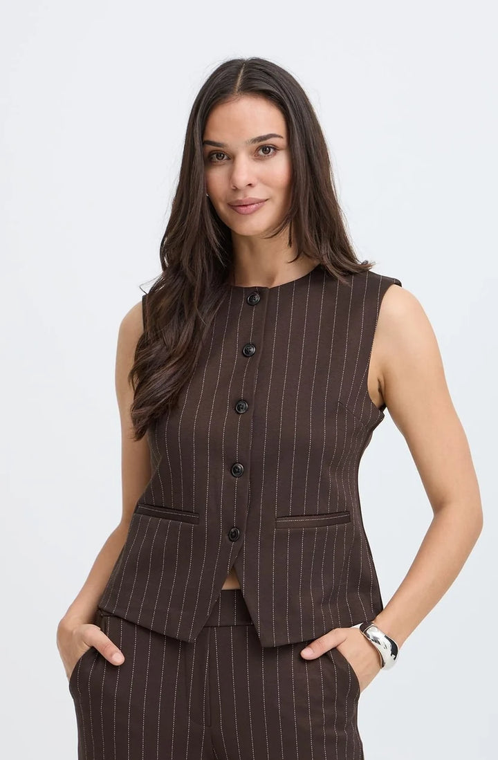 b.young Rowan Waistcoat Stripe