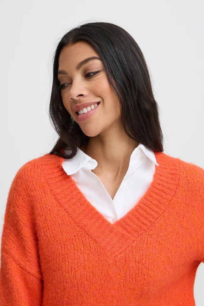 b.young Millers Long Sleeve V-Neck Jumper