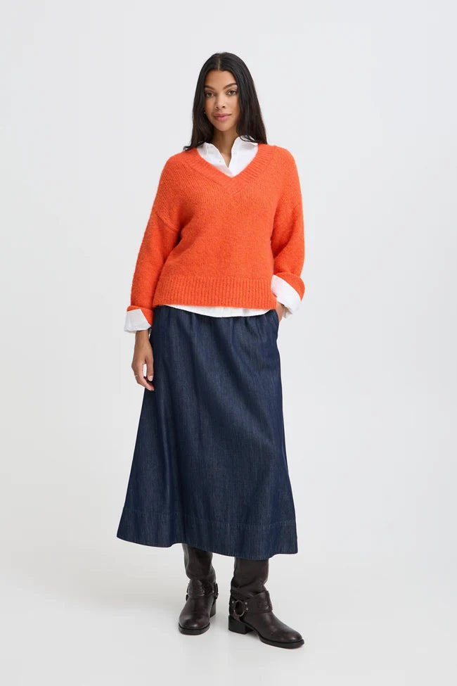 b.young Millers Long Sleeve V-Neck Jumper