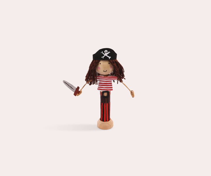 Create Your Own Pirate Wooden Peg Doll Kit