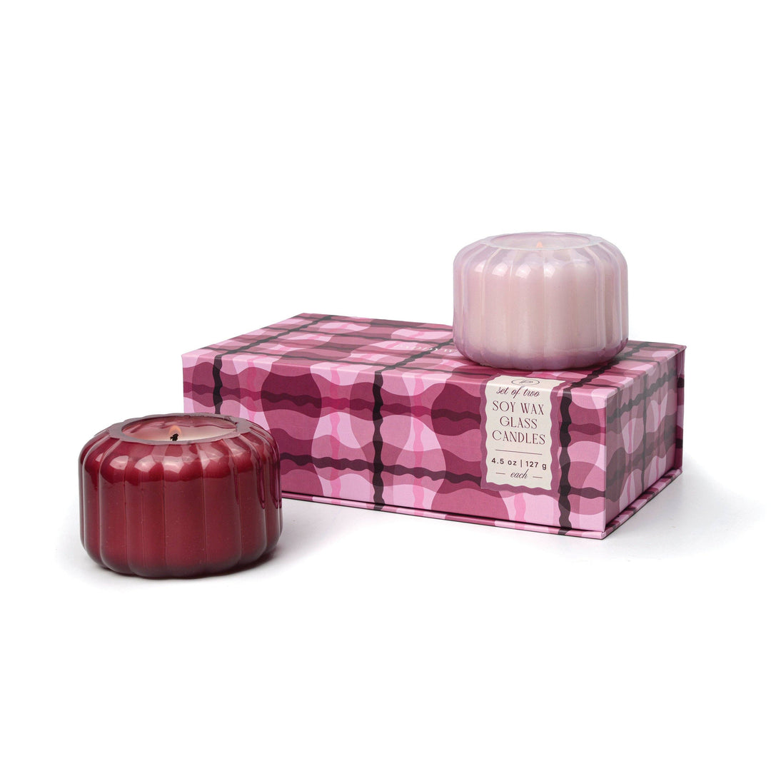 Paddywax Ripple Candle Gift Set - Rose + Merlot